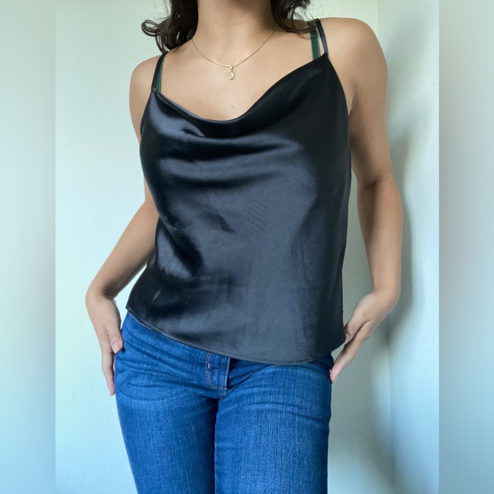 Trendy Cowl Neck Black Going-out top